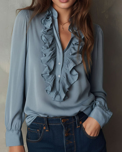 Chic Ruffled Blouse with Elegant Style