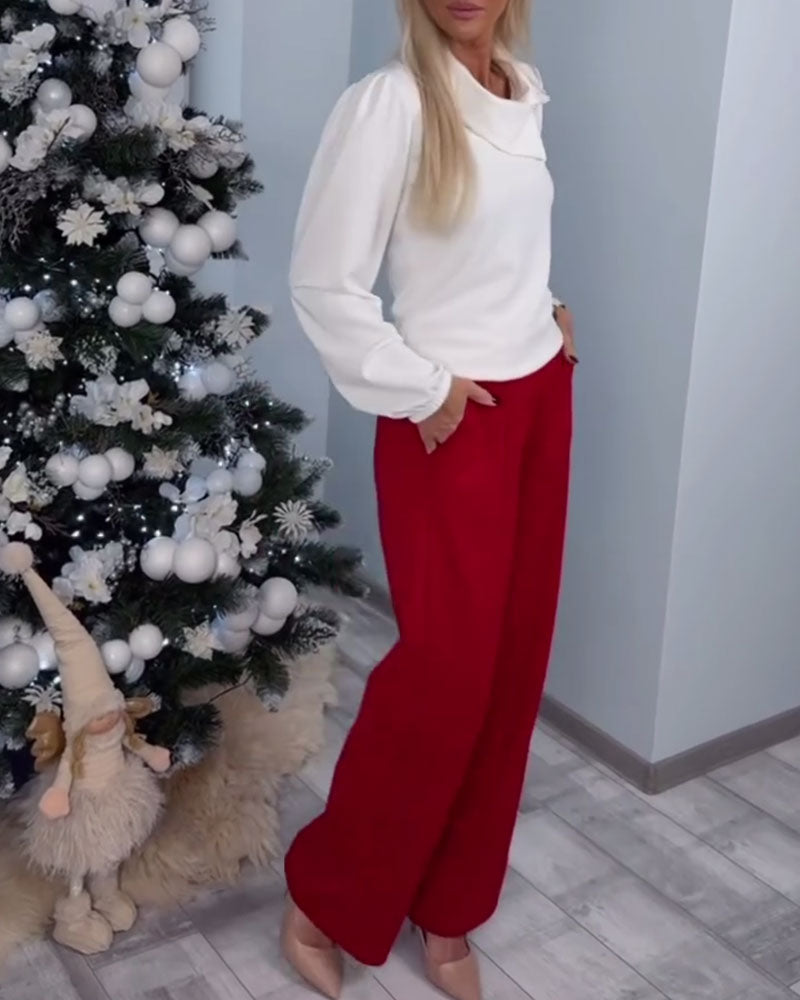 Chic Long Sleeve Top with Puff Sleeves